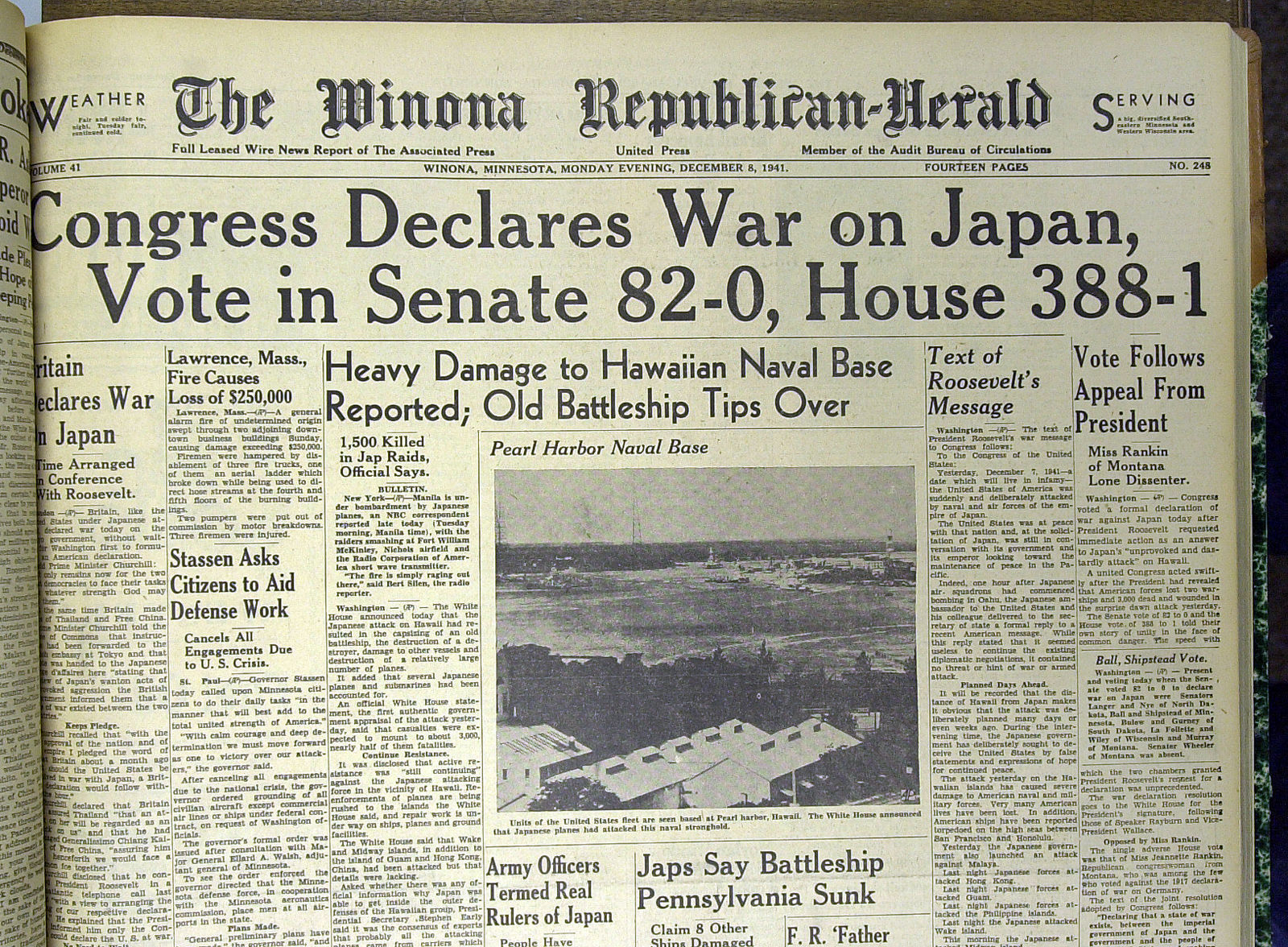 Republican-Herald Pearl Harbor 02
